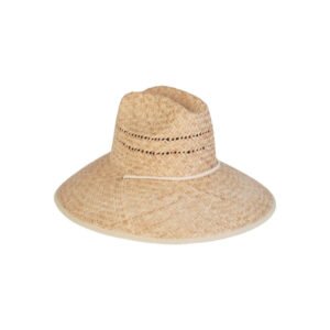 The Vista straw cowboy hat featuring a wide brim and natural raffia straw material