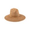 Wide-brimmed straw cowboy hat in natural brown with a textured design.